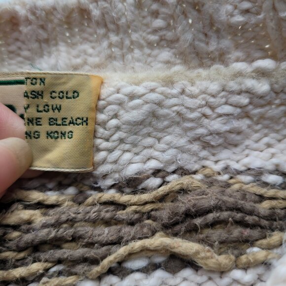 LL Bean Southwestern Print 100% Cotton Crew Neck Sweater Size L - Picture 7 of 7